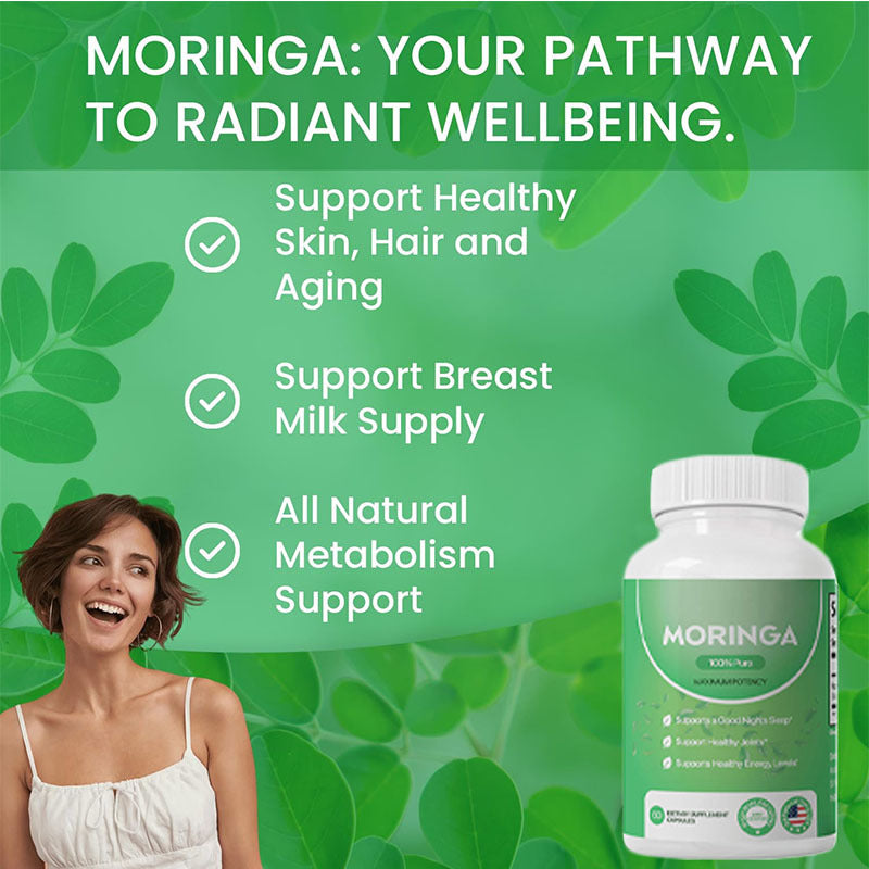 Pura Moringa Leaf Energy, Metabolism & Immune Support, 60pcs Dietary Supplement Capsules