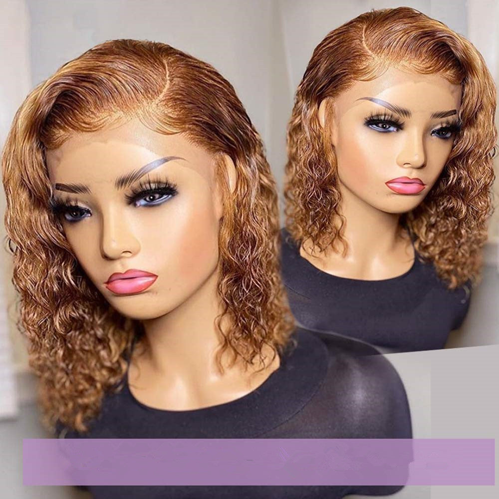 Curly Honey Blonde Bob Wig